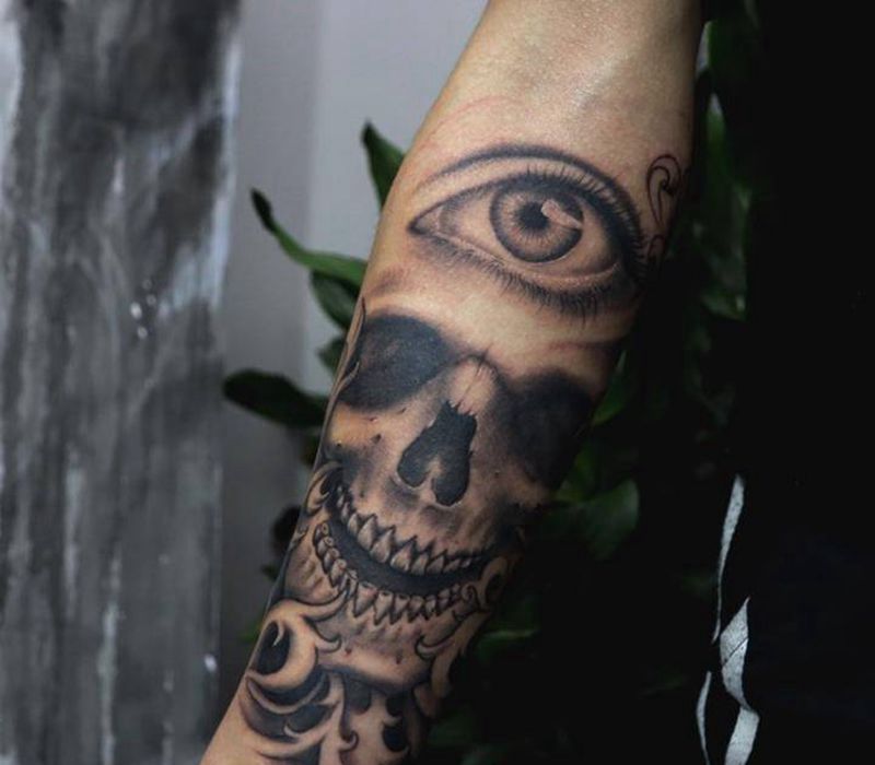 死亡小骷髅纹身图片_