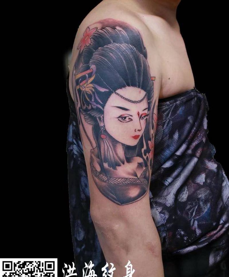 艺妓纹身图片_