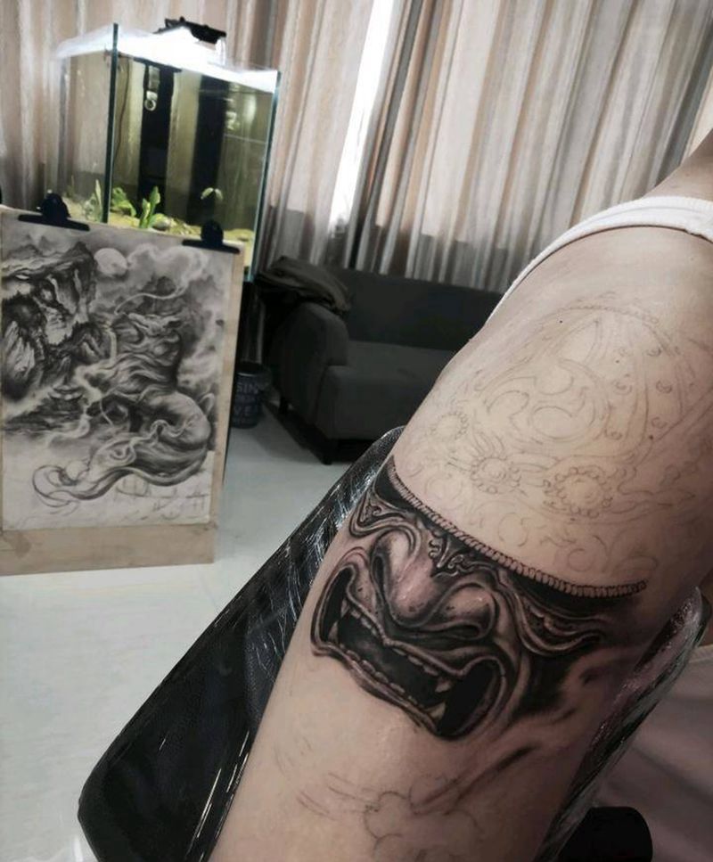 武士纹身图片_新传统纹身图案