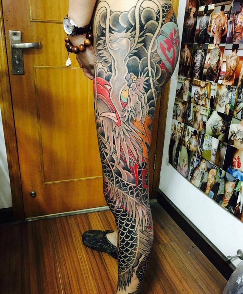 日本传统龙完成纹身图片_