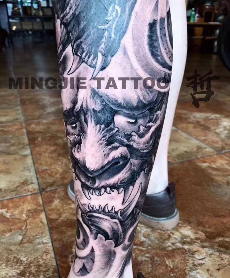 寂纹身图片_成品传统鬼神动物纹身图案