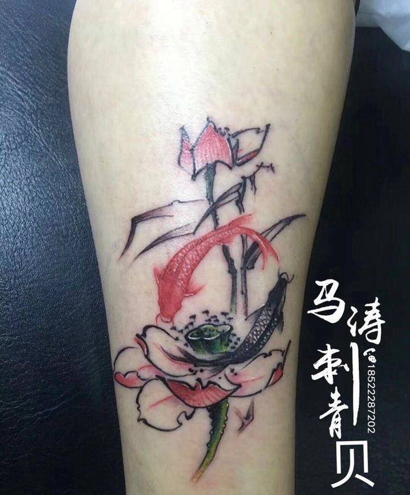 小清新纹身图片_成品腿部脚部传统几何纹身图案