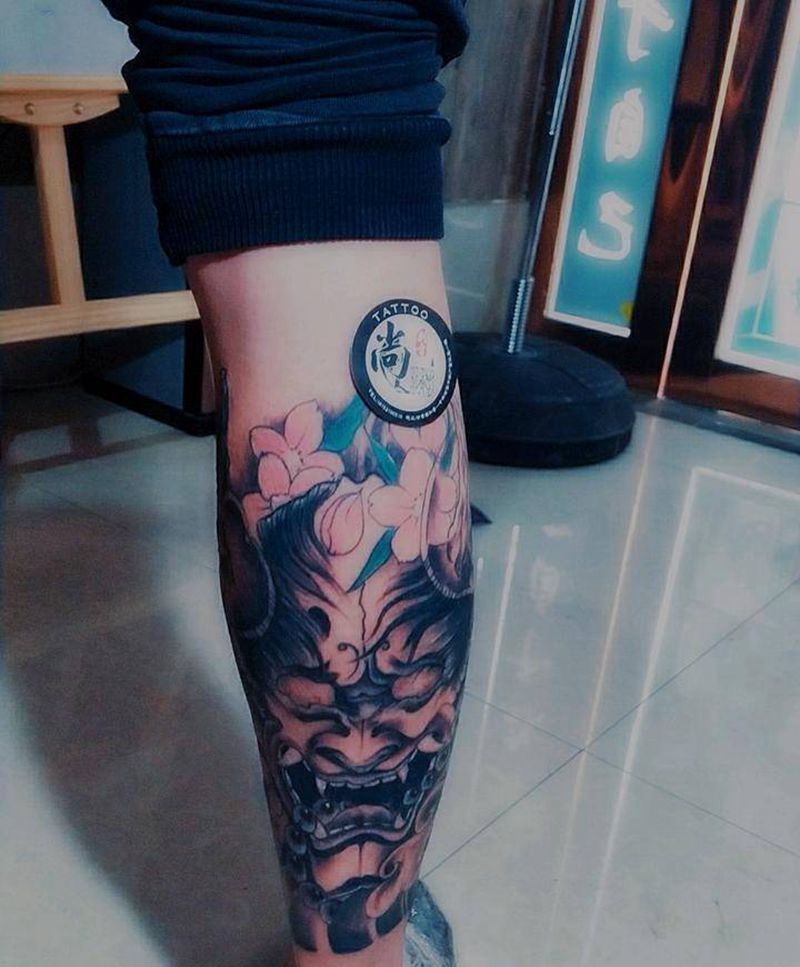 般若包小腿纹身图片_