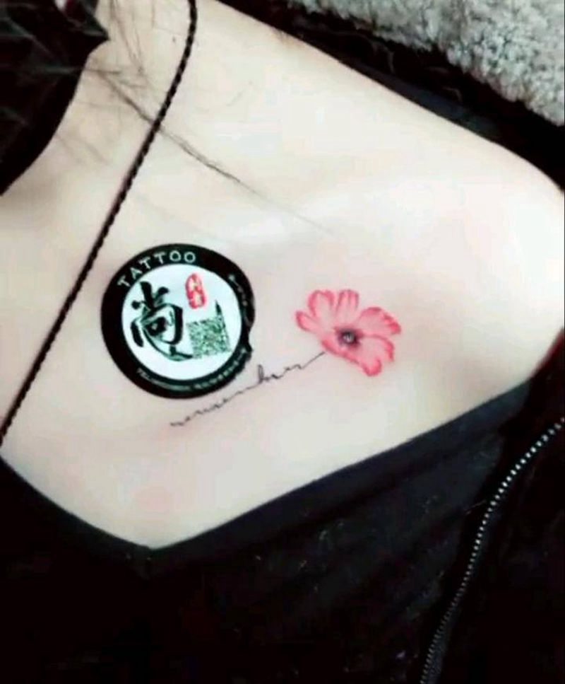 锁骨小清新纹身图片_