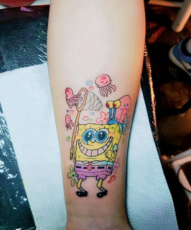 小黄人纹身图片_手臂卡通动漫纹身图案