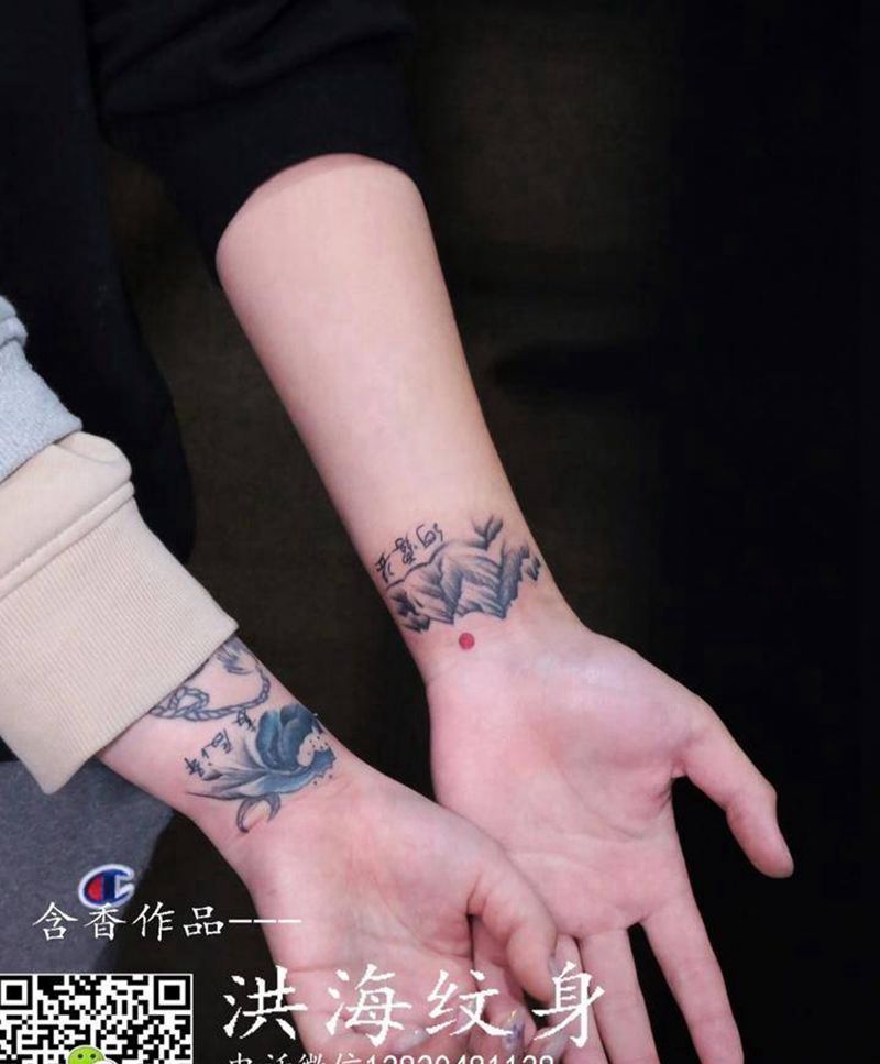 山盟海誓，情侣纹身纹身图片_手部手臂纹身图案