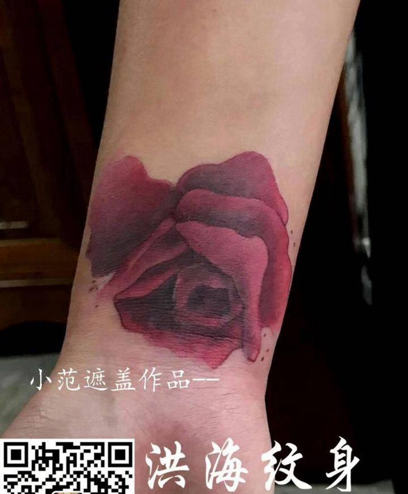 遮盖玫瑰纹身图片_