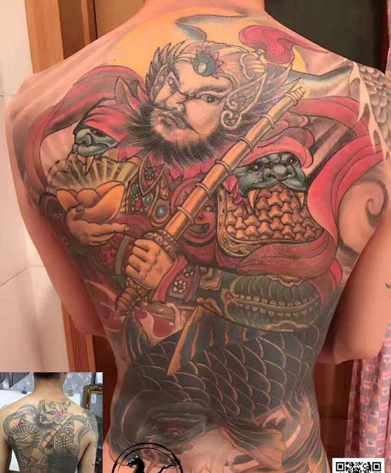 文财神赵公明，修改纹身图片_