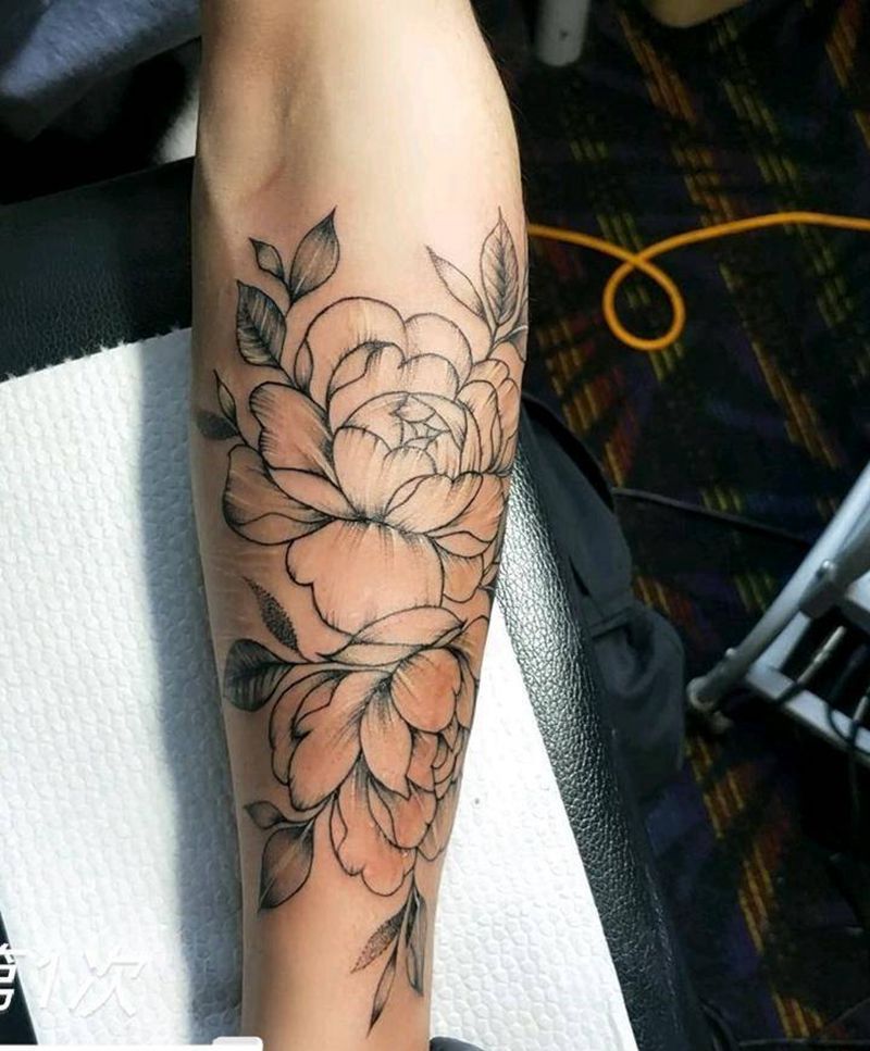 素花纹身图片_手臂素花纹身图案