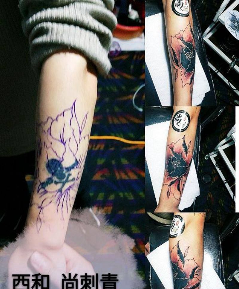 遮盖作品纹身图片_手臂新传统纹身图案