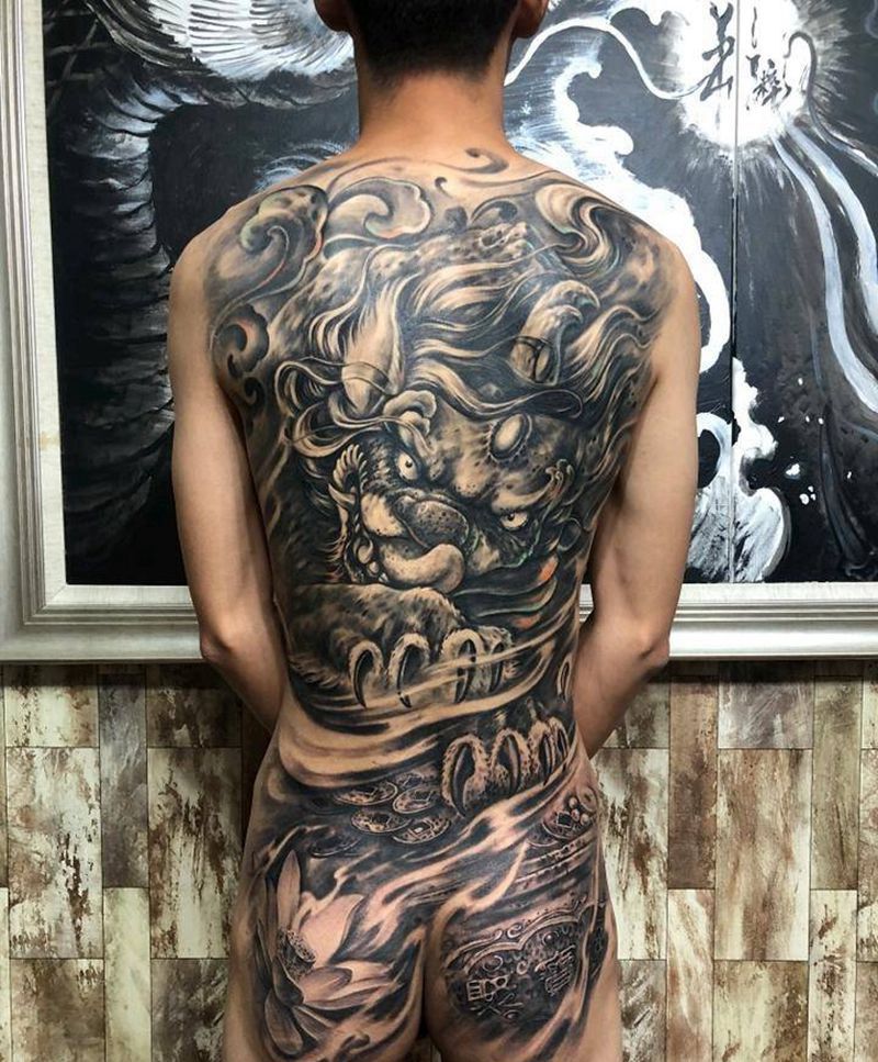 招财貔貅纹身图片_新传统纹身图案