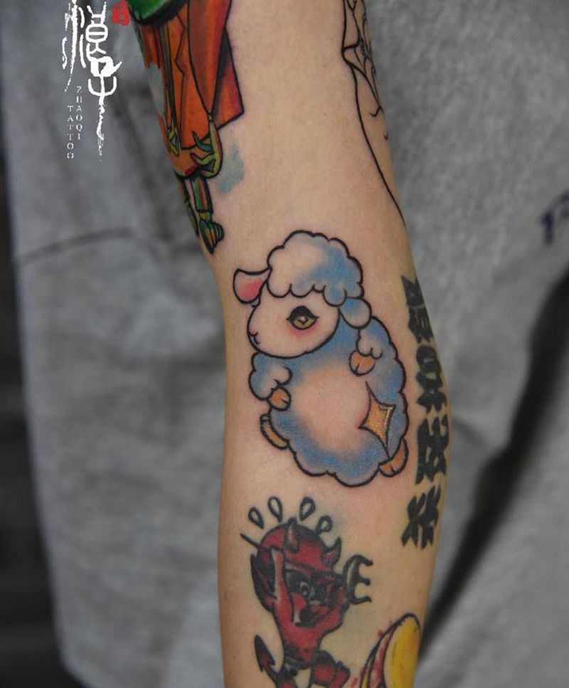 小清新纹身图片_手臂New School小清新纹身图案