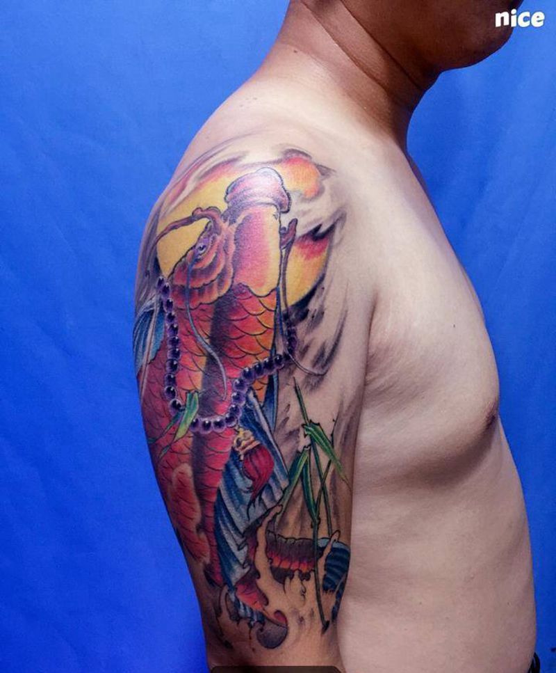 招财鱼纹身图片_