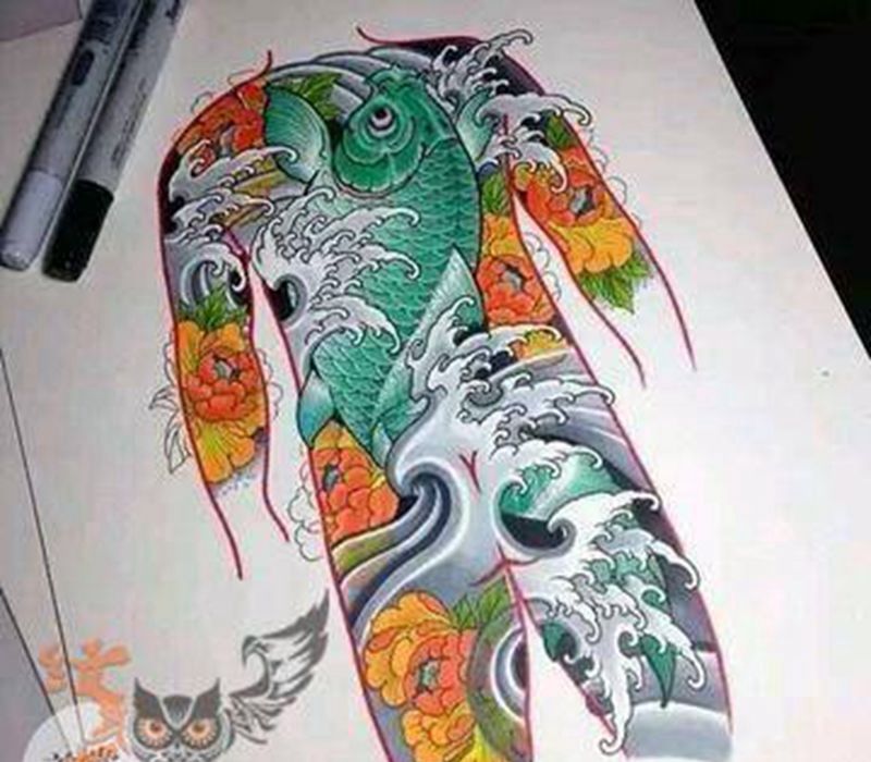 满背图案分享纹身图片_