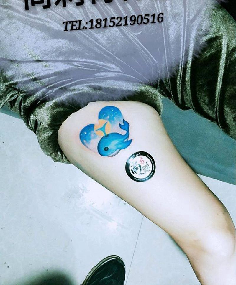 小鲸鱼纹身图片_
