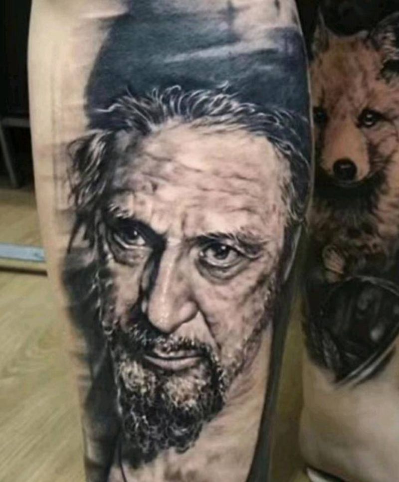 欧美人物纹身图片_欧美写实纹身图案