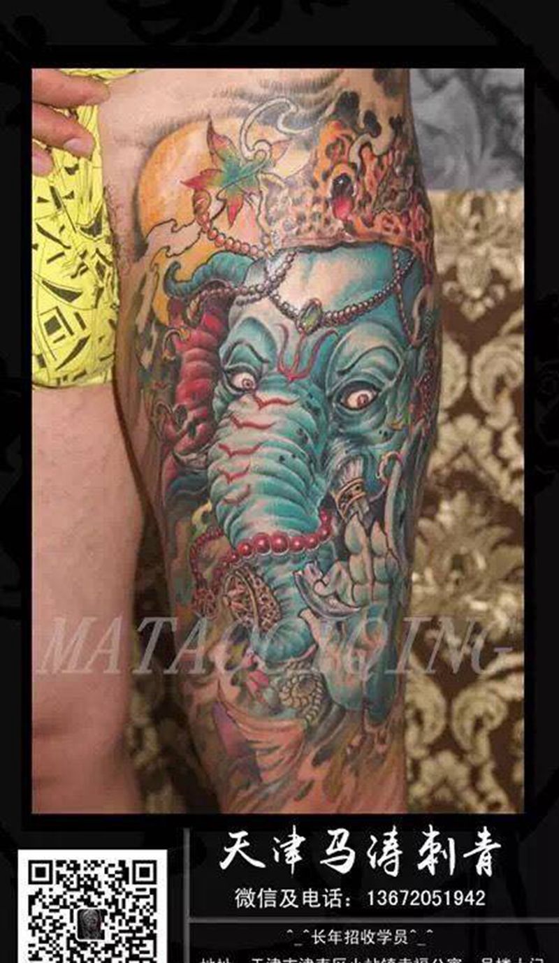 象神纹身图片_