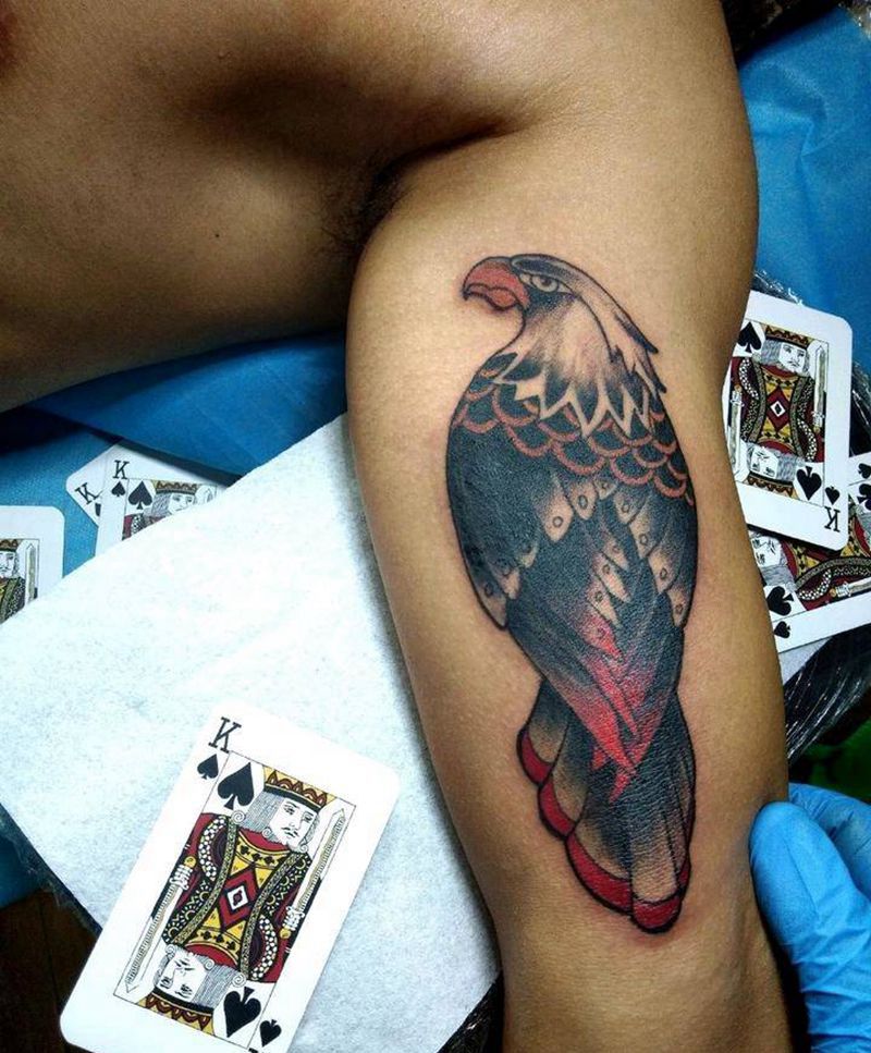 oldschool老鹰(遮盖)纹身图片_手臂Old Schoololdschool老鹰纹身图案