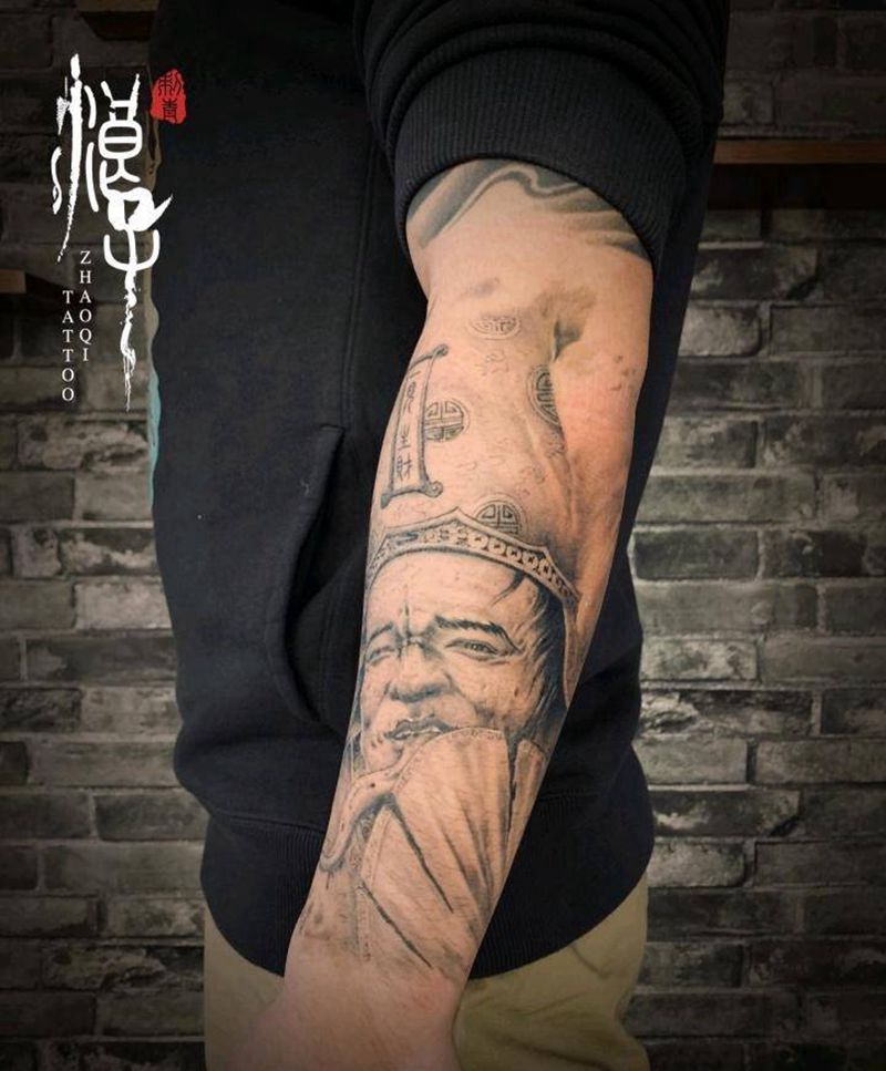 黑白无常‖纹身图片_手臂新传统黑白无常纹身图案