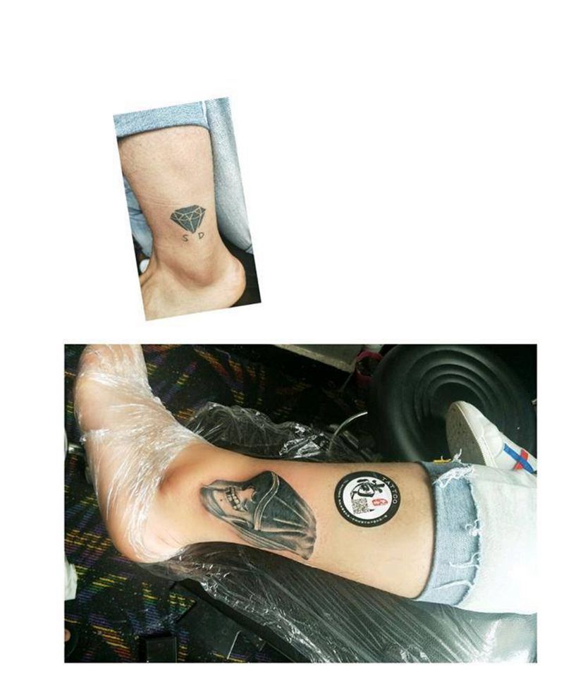 遮盖纹身图片_脚部纹身图案