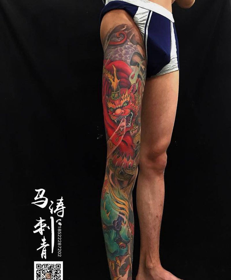 貔貅纹身纹身图片_成品腰部臀部手臂腿部脚部传统动物原创纹身图案
