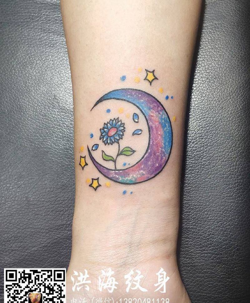 星空月纹身图片_