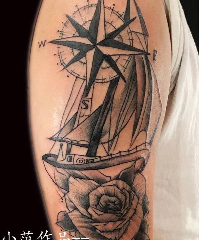 帆船纹身图片_