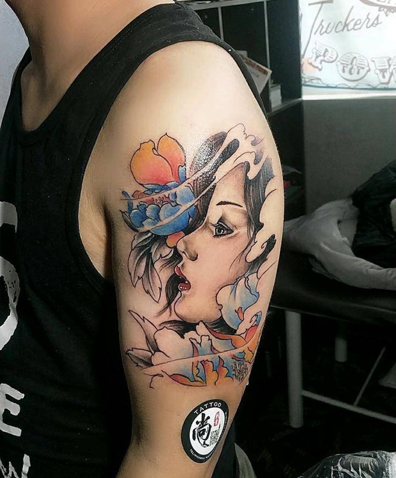 艺妓纹身图片_手臂纹身图案