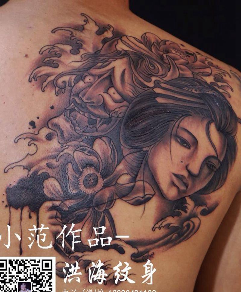 艺伎纹身图片_