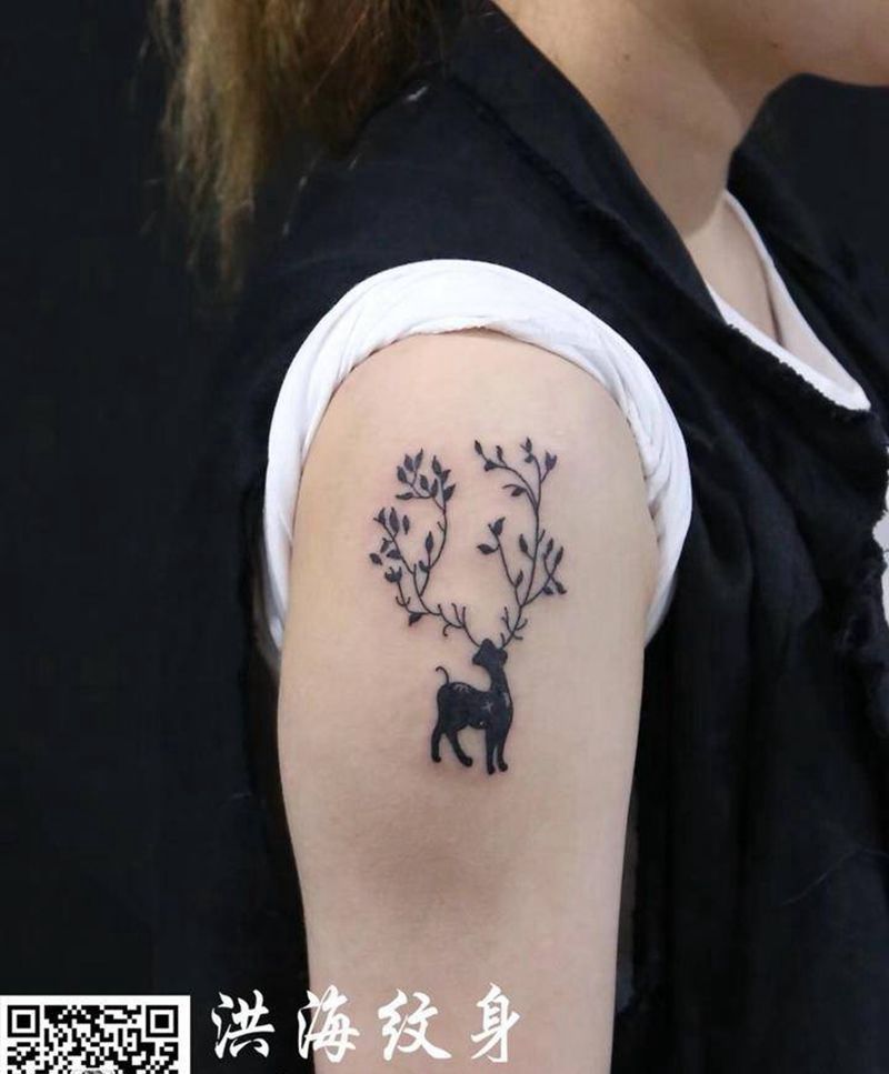 鹿纹身图片_