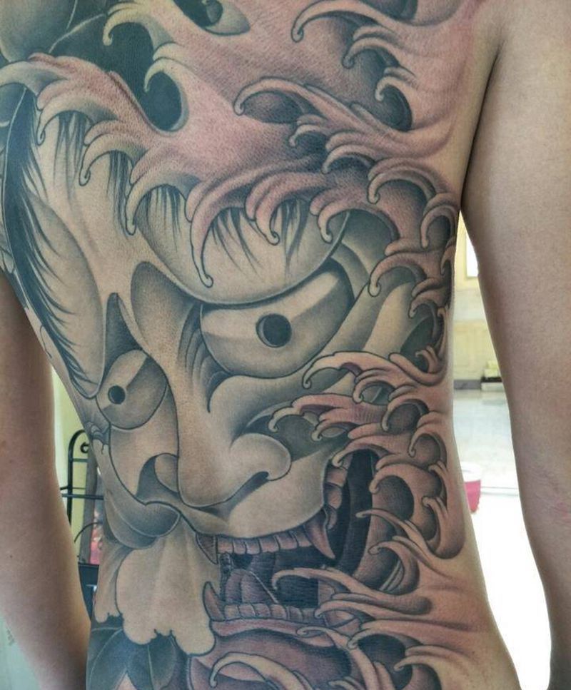 满背般若纹身图片_