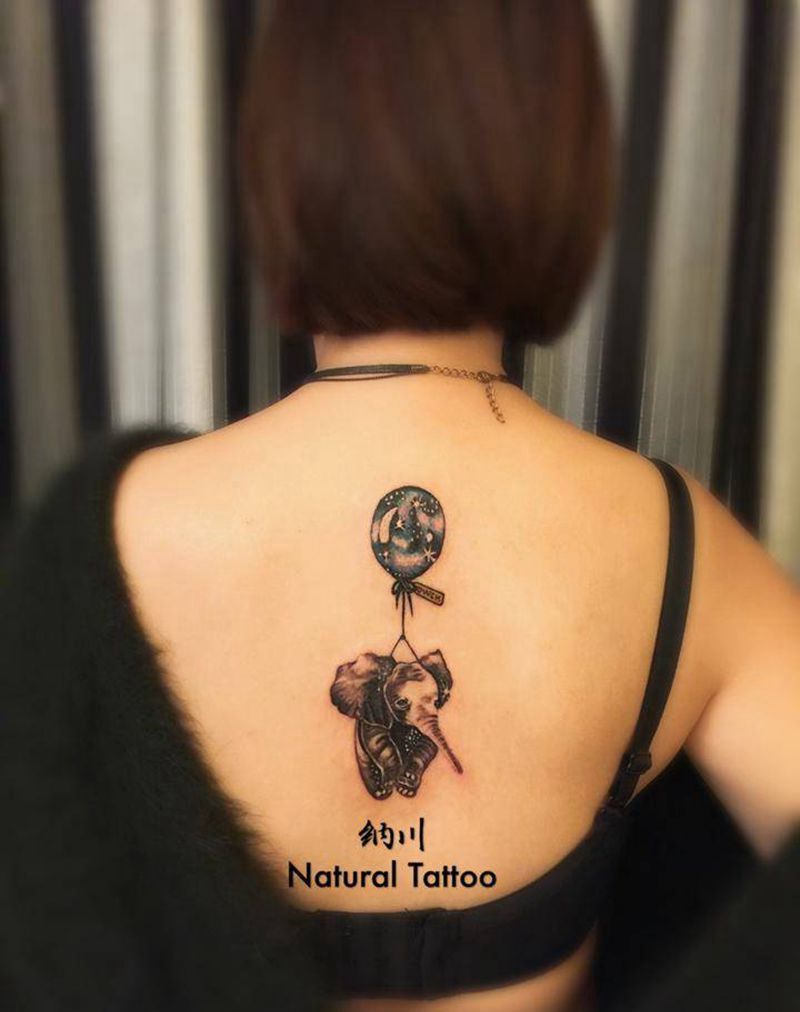 带你飞的小象纹身图片