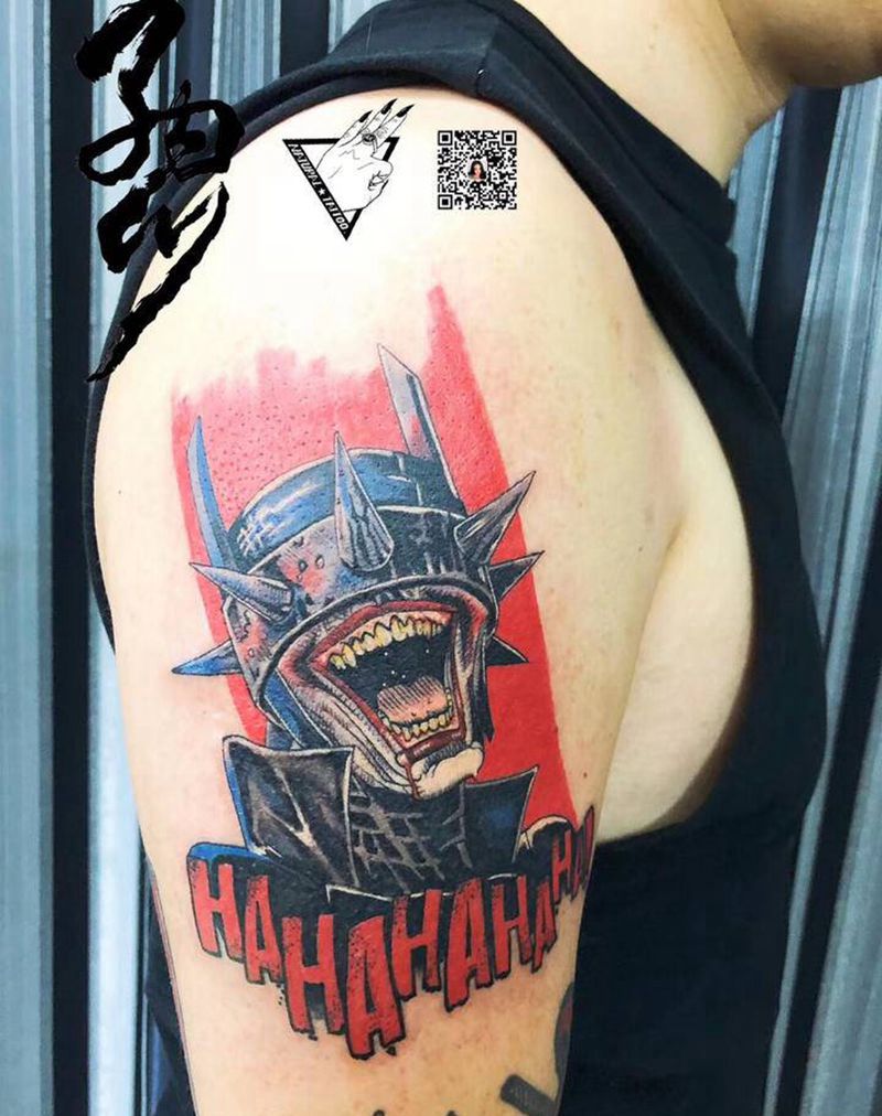 狂笑之蝠纹身图片_手臂New School卡通纹身图案