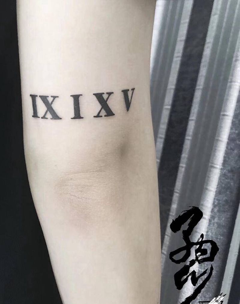 罗马数字纹身图片_手臂罗马数字纹身图案