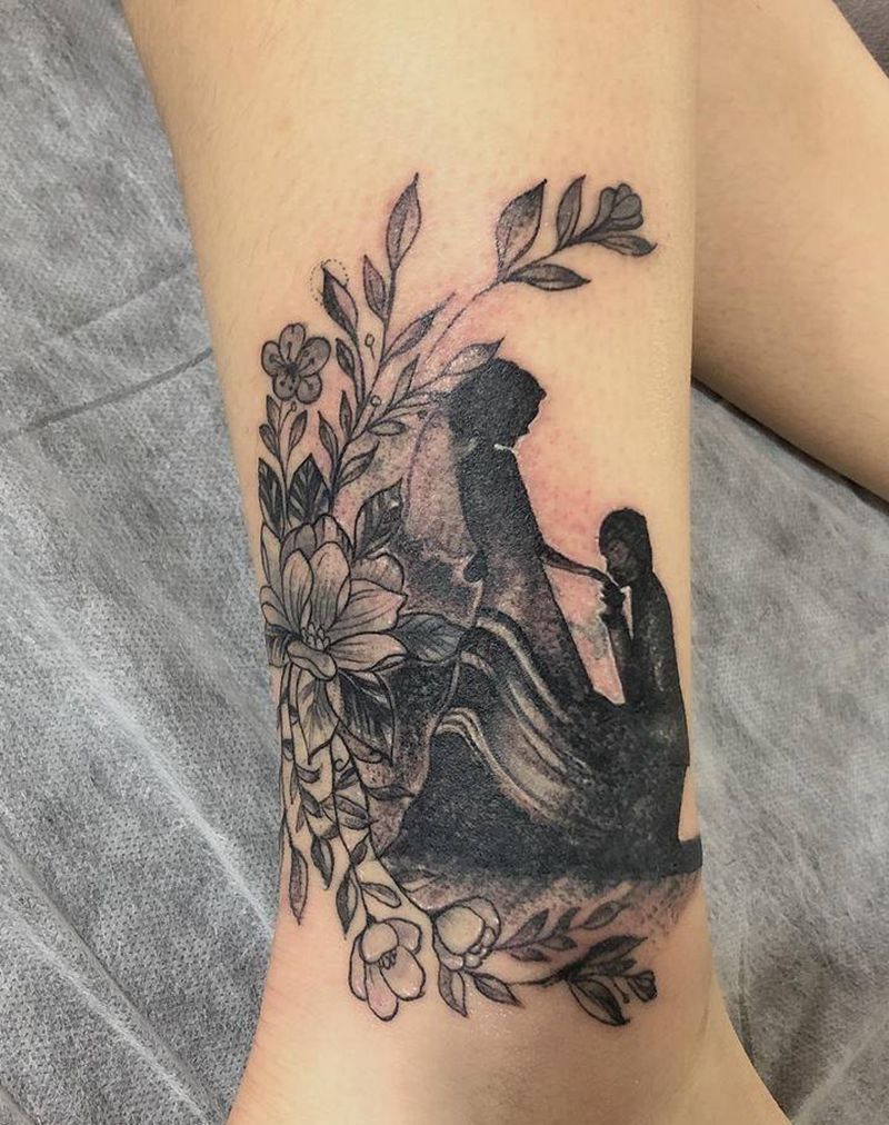 遮盖私人定制纹身图片_腿部图腾纹身图案