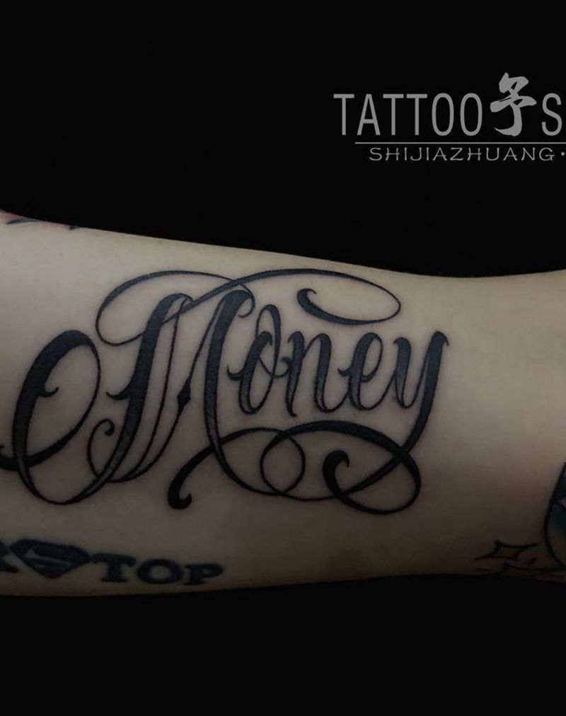 花体纹身图片_手臂花体字纹身图案