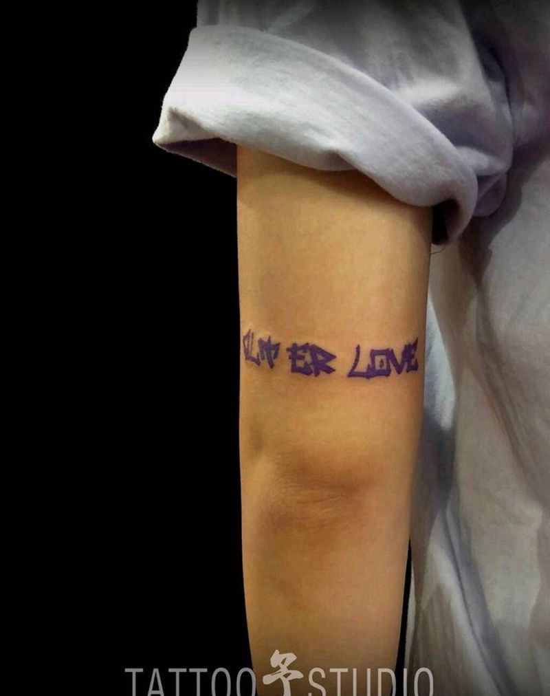 花体纹身图片_腰部手臂花体字纹身图案