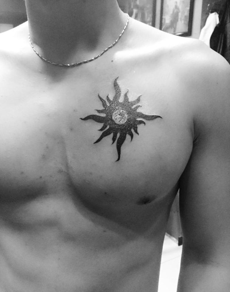 图腾太阳纹身图片