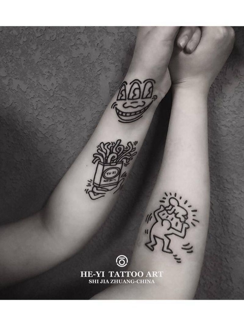 趣纹身图片_手部手臂Old SchoolNew School卡通插画纹身图案