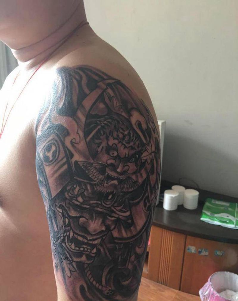 般若武士未完成作品纹身图片