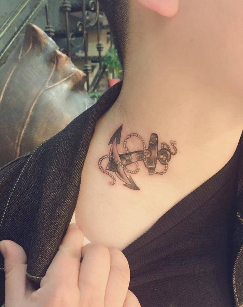 船锚纹身图片