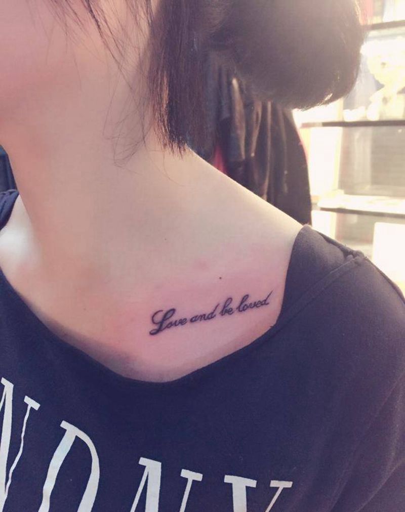 爱与被爱英文字母纹身图片