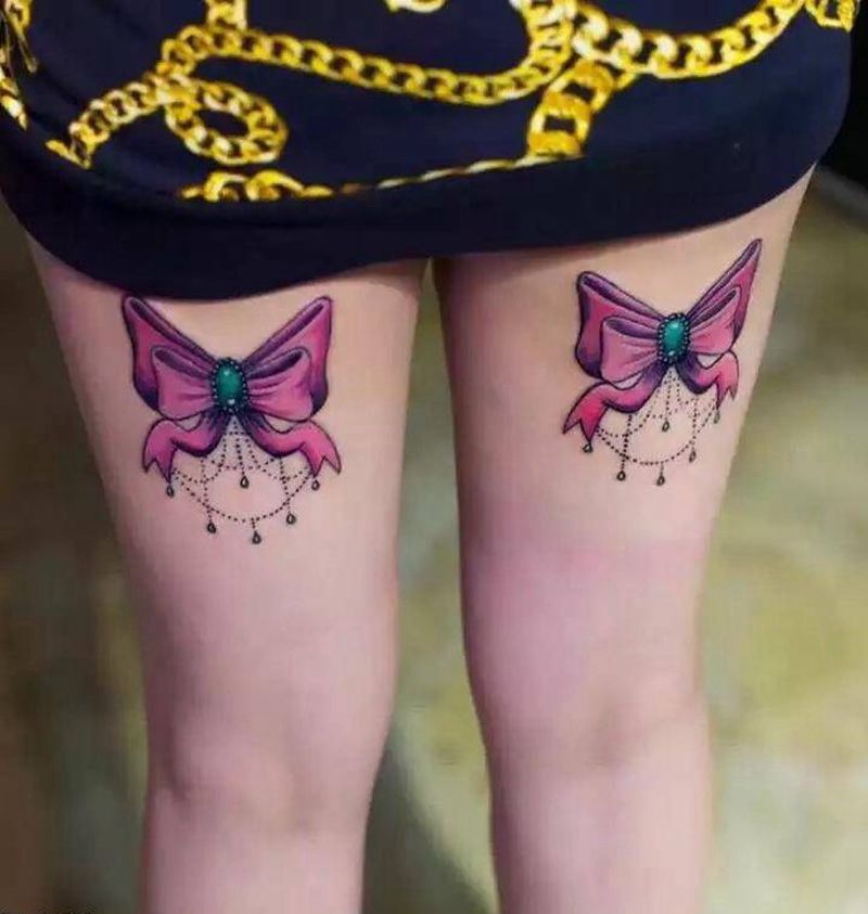 蝴蝶结纹身图片
