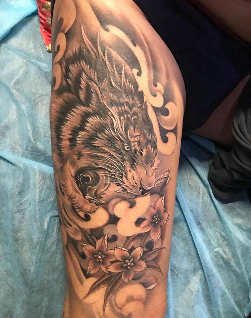 虎，圣母纹身图片