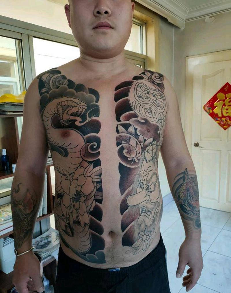 开衫纹身图片_老传统纹身图案