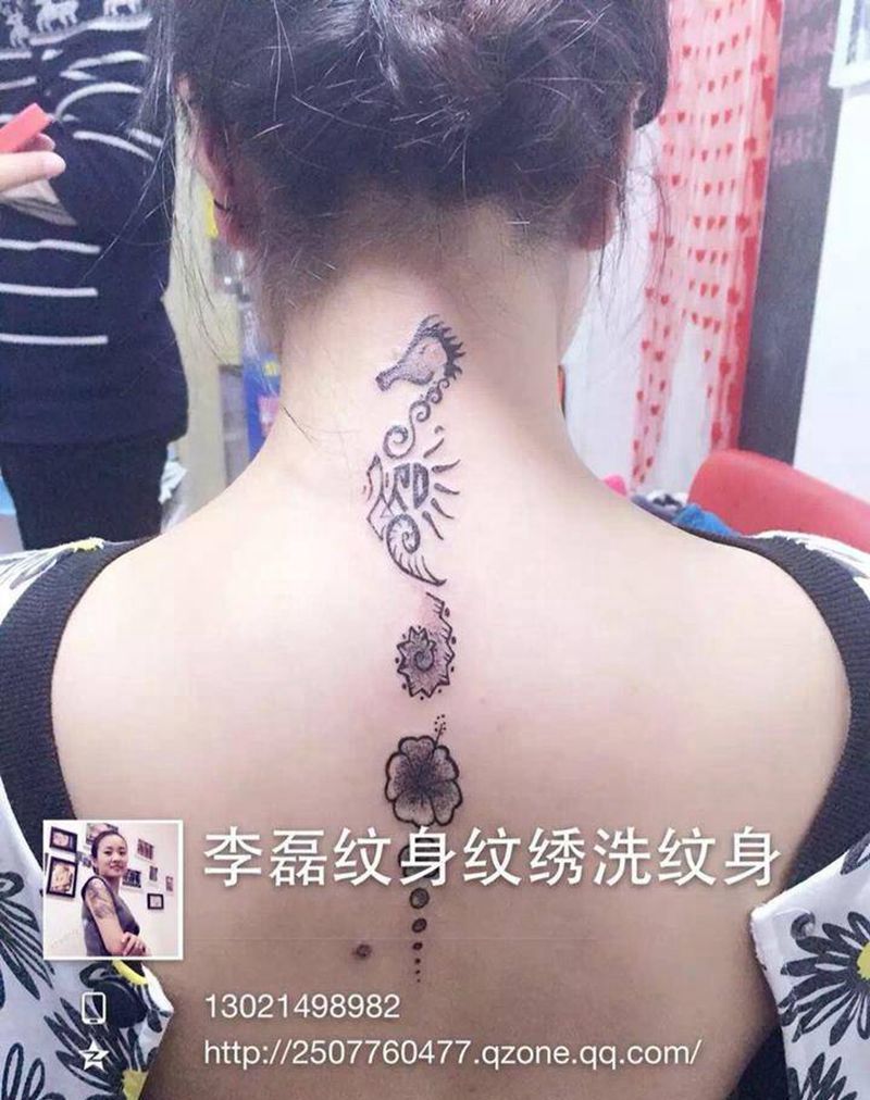 海马图腾纹身图片