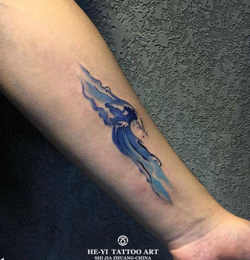 浪纹身图片