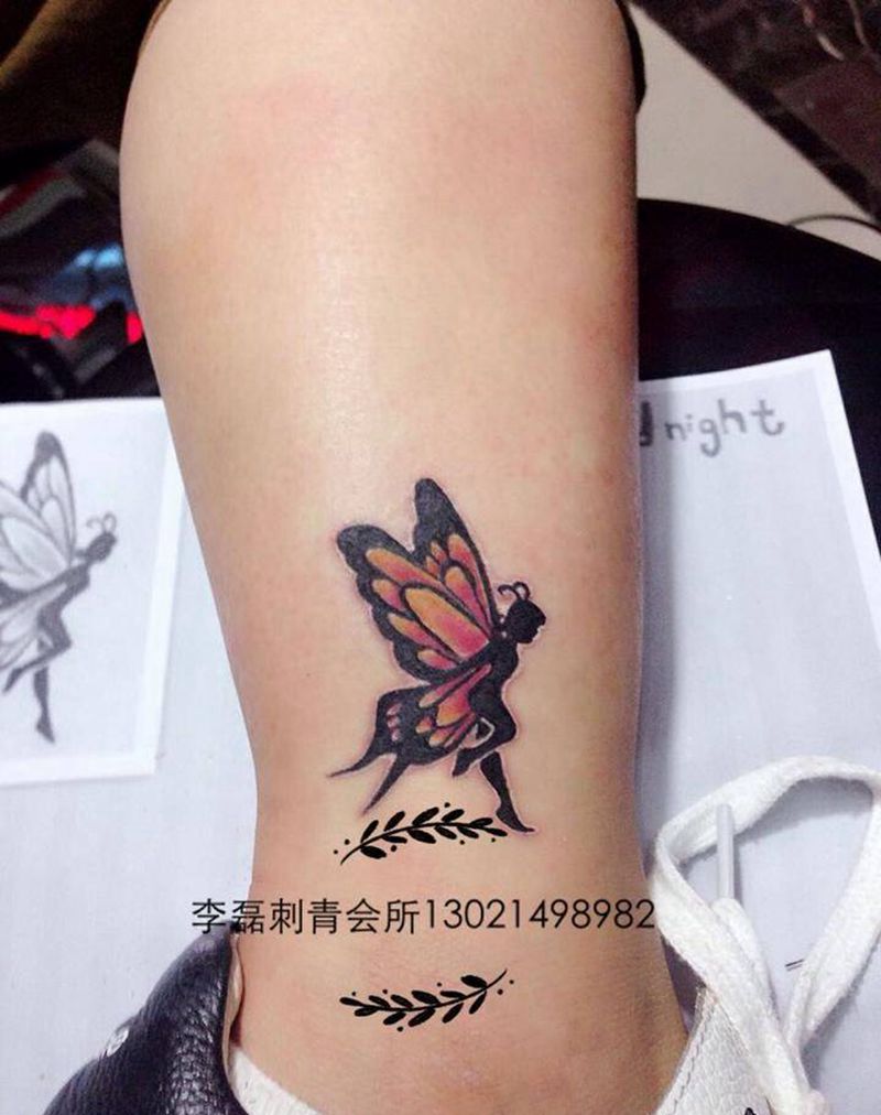 蝴蝶天使小清新纹身图片