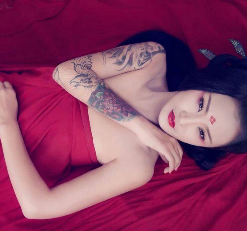 未完成花臂纹身图片