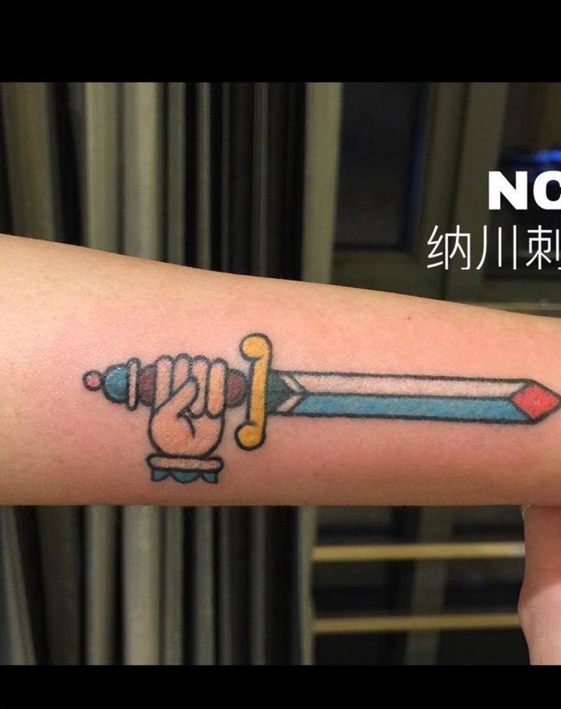 old school剑纹身图片